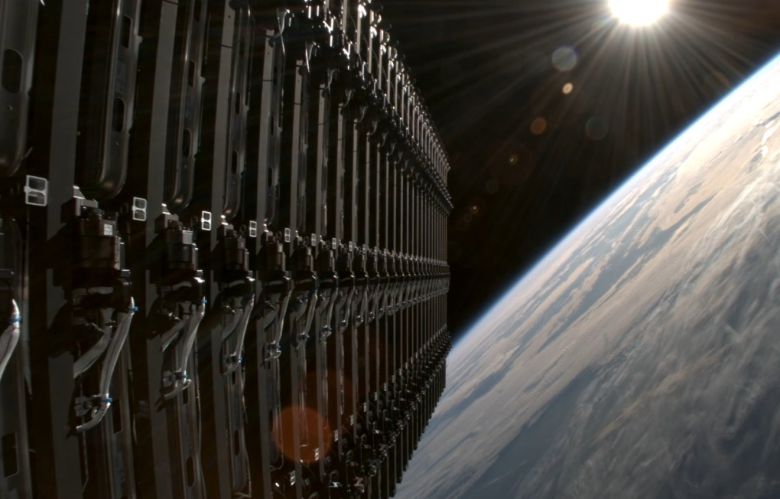 스페이스X가 우주 저궤도에 쏘아 올린 스타링크 위성의 모습. 스페이스X 제공