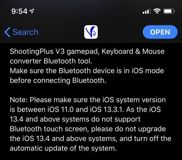 3월 19일 자로 배포된 iOS 13.4부터는 키맵핑이 가능한 MFi 미인증 컨트롤러들을 사용할 수 없다.