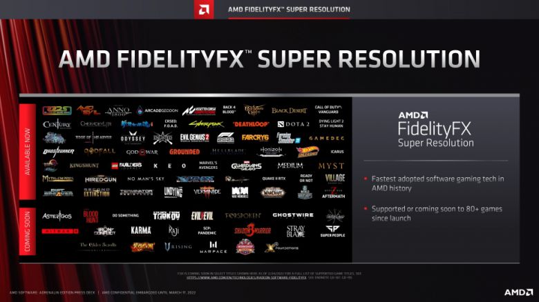 앞으로 보다 많은 게임 타이틀에서 FSR을 이용할 수 있게 된다.