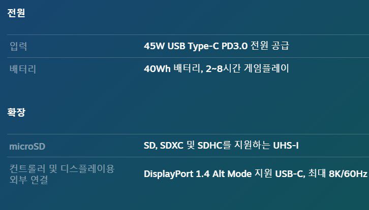 스팀 덱의 경우 UHS-I(최대 읽기 속도 104MB/s)를 지원하기 때문에 해당 속도만 충족되면 그 이상의 속도는 큰 의미가 없다.
