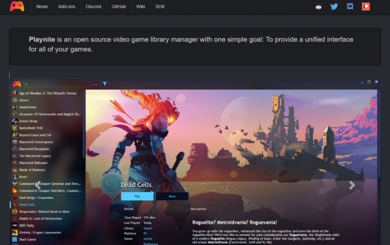 Playnite는 공식 홈페이지에서 무료로 다운로드할 수 있으며, 프리웨어이기 때문에 비용 부담 없이 손쉽게 설치할 수 있다.