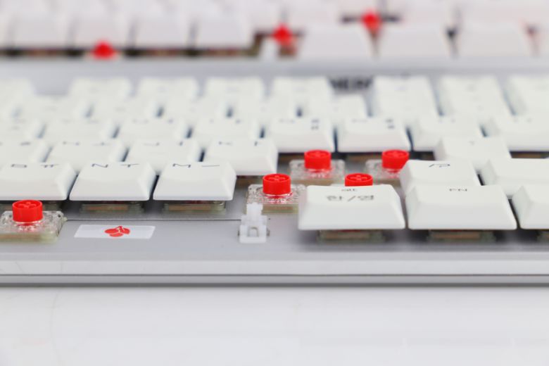 비키 스타일 키보드의 경우 키캡 아래가 완전히 평평한 보강판으로 이루어져 있다. 먼지 청소 등이 용이하고 디자인적 이점이 있지만 보강판에 의한 소음이 발생한다.