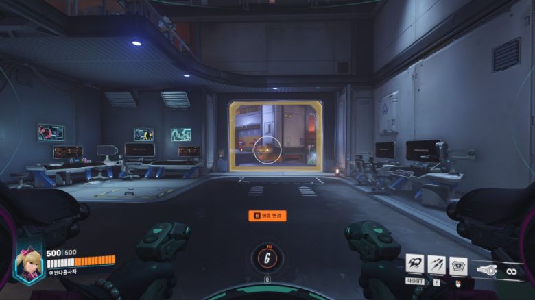 오버워치 2 훈련장: 최대 443, 최소 332, 평균 390프레임 (매우 높음 옵션 / 렌더링 스케일 100 / QHD)