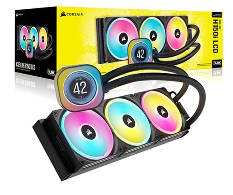 쿨러는 뛰어난 쿨링 성능과 간편한 조립을 자랑하는 커세어 iCUE 링크 H150i LCD 수랭 쿨러를 골랐다.