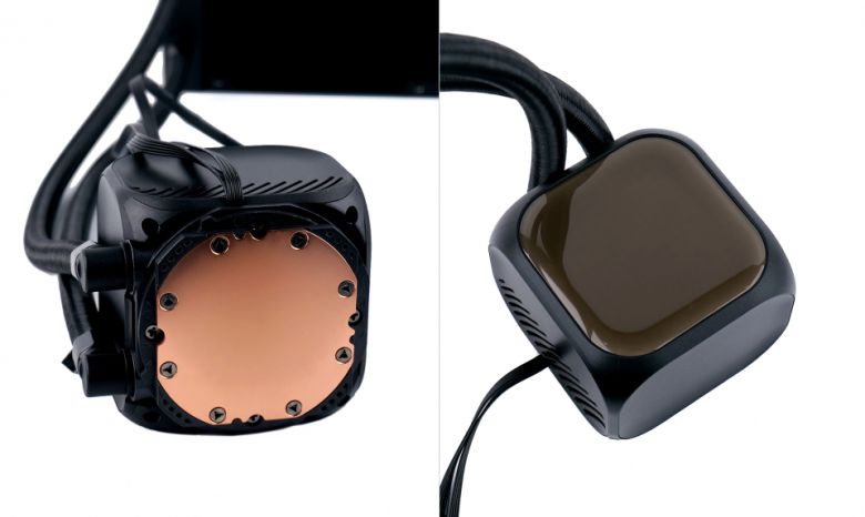 구리 재질 베이스와 펌프, 픽셀 디스플레이로 구성되는 워터 블록