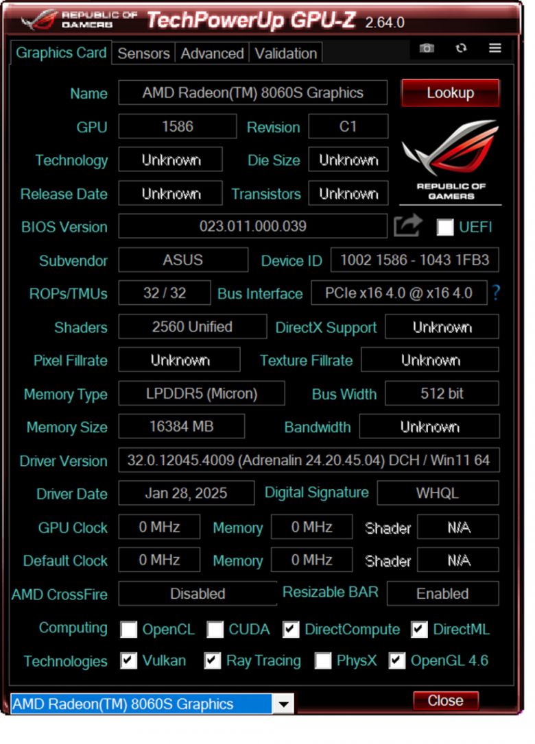 강력한 성능을 지닌 AMD 라데온 8060S를 내장 GPU로 탑재했다.