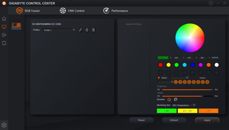 ‘기가바이트 컨트롤 센터’를 지원해 그래픽카드의 세부적인 설정을 간편하게 제어할 수 있어 편리하다.