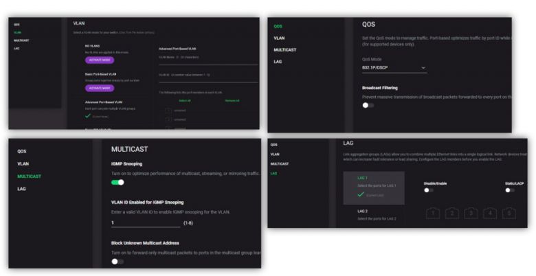 Layer 2 기능이 필요한 환경에서 VLAN, QoS, IGMP Snooping, LAG 등을 지원한다.