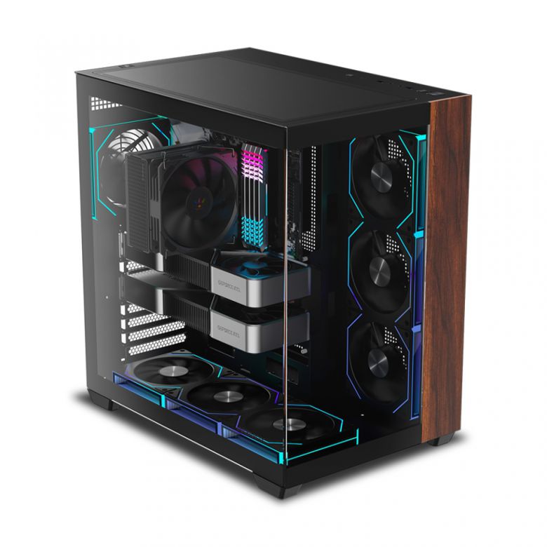 우드리안 프로. 쿨링팬 측면에 인피니티 미러가 적용됐다. (이미지 출처: 마이크로닉스 제공)