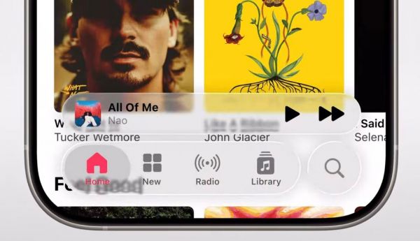 애플이 WWDC 2025 행사에서 공개한 리퀴드 글래스 디자인
