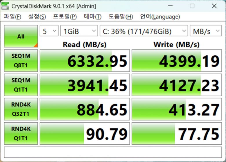 빠른 속도를 갖춘 PCIe 4.0 M.2 NVMe SSD를 탑재했다.