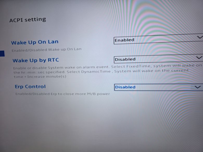 메인보드 바이오스 옵션에서 WoL을 활성화해야 했다.