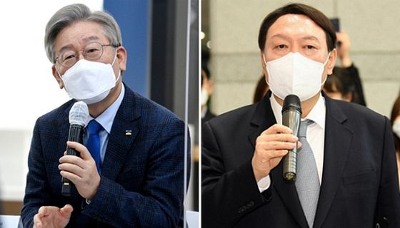 이재명 경기도지사(왼쪽), 윤석열 전 검찰총장. 〈사진=연합뉴스〉