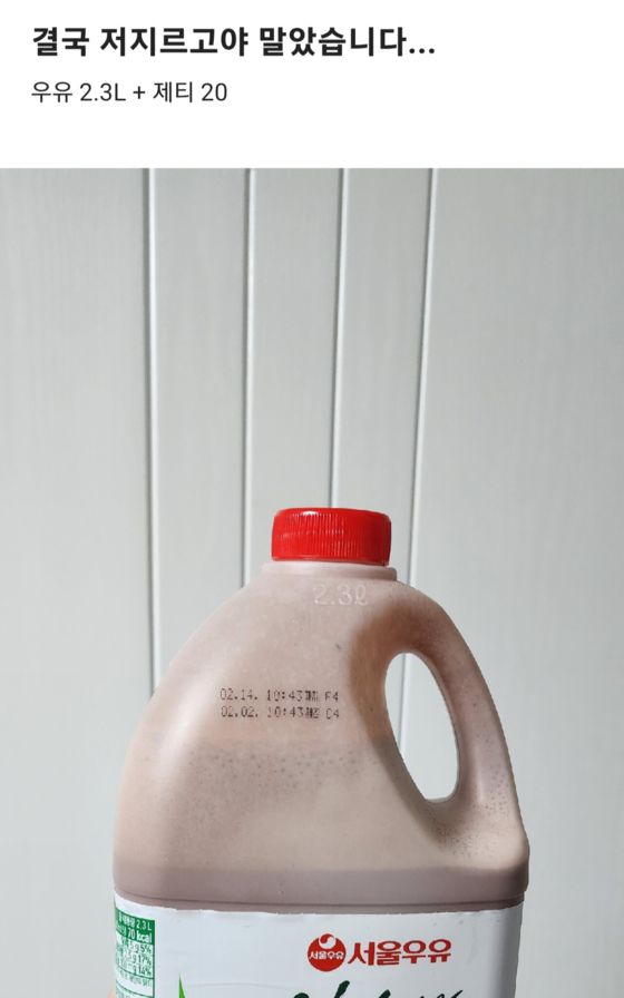 직장인 커뮤니티에 올라온 글. 대용량 우유에 원하는 만큼 코코아분말을 타 먹었다는 글에 '이게 플렉스다'는 등의 반응이 나왔다. 〈사진=직장인 커뮤니티 게시글 캡쳐〉