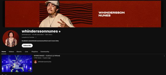 브라질의 유명 인플루언서 '인데르송 누니스' 〈유튜브 화면 캡처〉