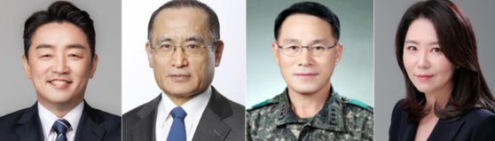 (왼쪽부터) 이재명 정부 첫 인사로 대통령 비서실장에 강훈식 민주당 국회의원, 안보실장에 위성락 민주당 국회의원, 경호처장에 황인권 전 육군 대장, 대변인에 강유정 민주당 국회의원이 임명됐다. 〈사진=연합뉴스〉