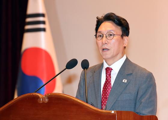 김민석 국무총리가 7일 정부세종청사 대강당에서 열린 취임식에서 취임사를 하고 있다. 〈사진=연합뉴스〉