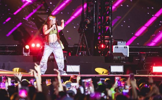 래퍼 '햄부기'로 변신한 방송인 이수지. 이수지 SNS 캡처.