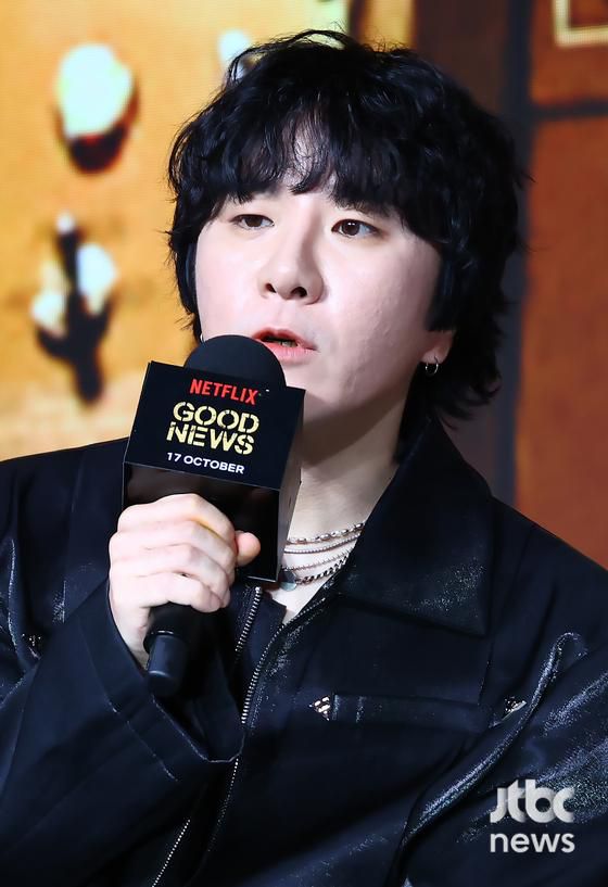 14일 오전 서울 JW매리어트 동대문 스퀘어에서 넷플릭스 오리지널 영화 '굿뉴스' 제작보고회가 열렸다. 변성현 감독, 배우 설경구, 홍경, 류승범이 참석했다. 박세완 엔터뉴스팀 기자 park.sewan@jtbc.co.kr