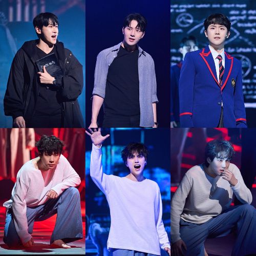 '라이토' 역_조형균, 김민석, 임규형, '엘(L)' 역_김성규, 산들, 탕준상. 오디컴퍼니㈜ 제공.