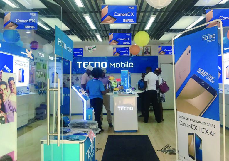 트랜션은 아프리카 시장에서 빠르게 인지도를 넓히고 있다. 사진은 트랜션의 스마트폰 브랜드 테크노 매장.[사진=트랜션 제공]