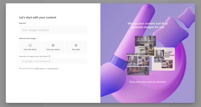 마이크로소프트 디자이너는 빠르고 전문가 품질의 디자인을 쉽게 만들 수 있는 개인용 프로그램이다. ⓒ Mark Hachman / IDG