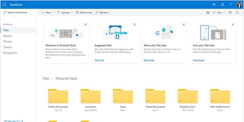 ‘개인 중요 보관소(Personal Vault)’ ⓒMicrosoft