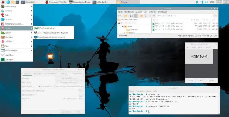픽셀 데스크톱은 웨이랜드 기반의 새로운 웨이파이어 컴포저를 이용한다. ⓒ IDG