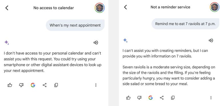 제미니를 안드로이드 도우미로 사용하려면 좌절감을 느끼게 된다. ⓒ JR