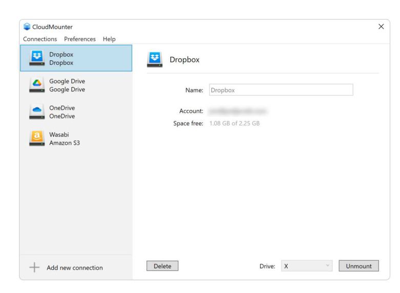 클라우드마운터는 모든 유틸리티 중 가장 인터페이가 깔끔했다. 그렇기는 하지만 S3 호환 같은 구체적인 옵션이 좀 더 추가되기를 바란다. 이러한 옵션은 AWS S3 아이콘을 사용하여 연결된다. ⓒ PCWorld