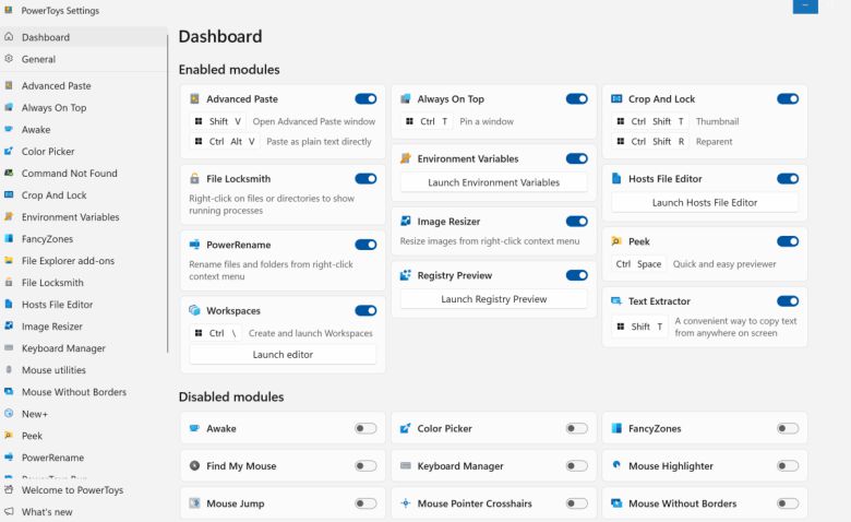 파워토이 기본 UI. 워크스페이스 버튼은 복잡한 여러 제어 버튼 한가운데에 있다. ⓒ