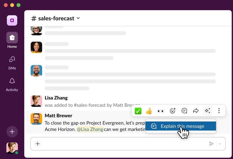 With Ai Explain, Slack can help users better understand messages and context.