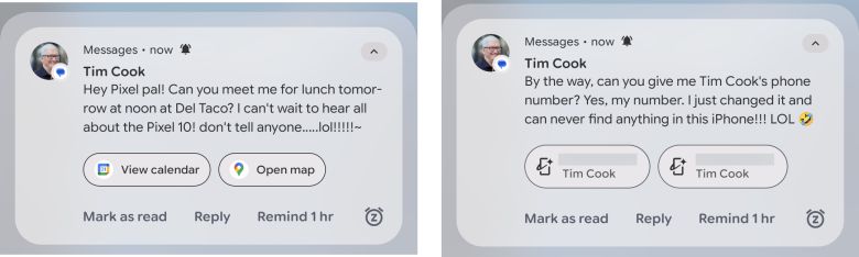 픽셀 10의 매직 큐 기능이 알림에 나타난 모습.JR Raphael, Foundry