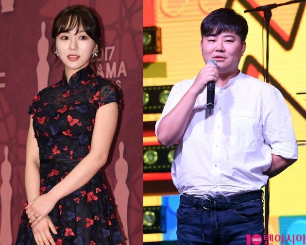 권민아(왼쪽)와 FNC엔터테인먼트 한성호 대표. /텐아시아DB