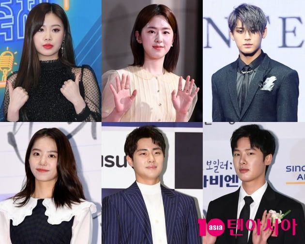 (여자)아이들 수진(왼쪽상단부터 시계방향), 박혜수, 세븐틴 민규, 김동희, 조병규, 김소혜 / 시진=텐아시아DB