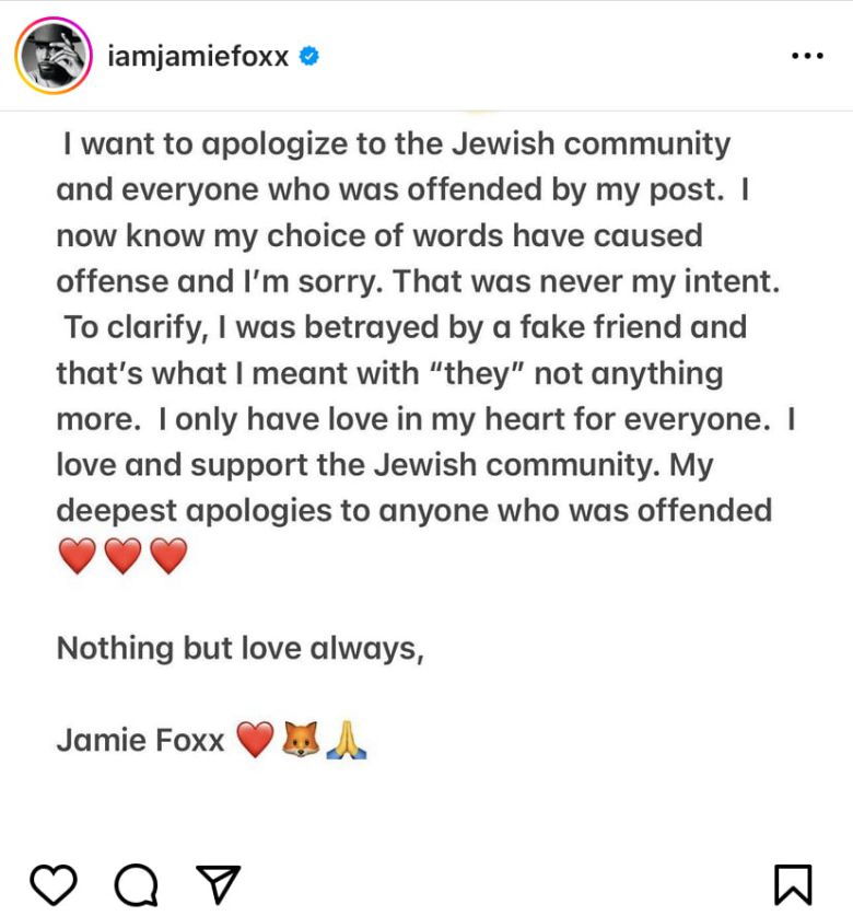 사진=제이미 폭스 인스타그램 캡처본.