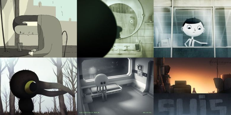 왼쪽 위부터 (백본테일), (조현병), (굿 바이브레이션즈), (팜피다리움), (이노센트), (내 몸이 사라졌다) 스틸컷. /사진제공= 서울인디애니페스트2023