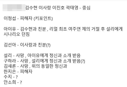 설리 친오빠가 2일 자신의 SNS에 올린 글.