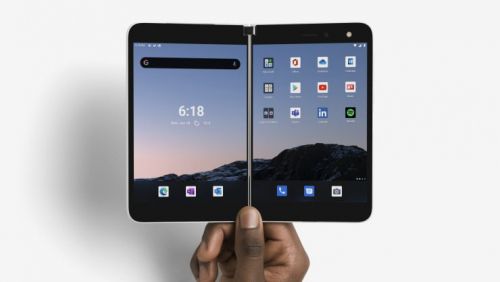 마이크로소프트(MS)의 ‘서피스 듀오’. 출처 MS 웹사이트