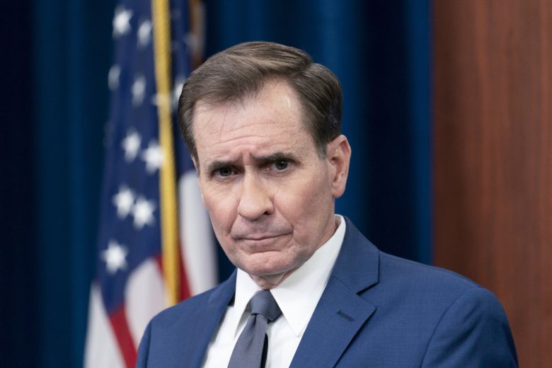 존 커비 미국 국방부 대변인이 1월 27일 브리핑하고 있다. 워싱턴D.C./AP뉴시스