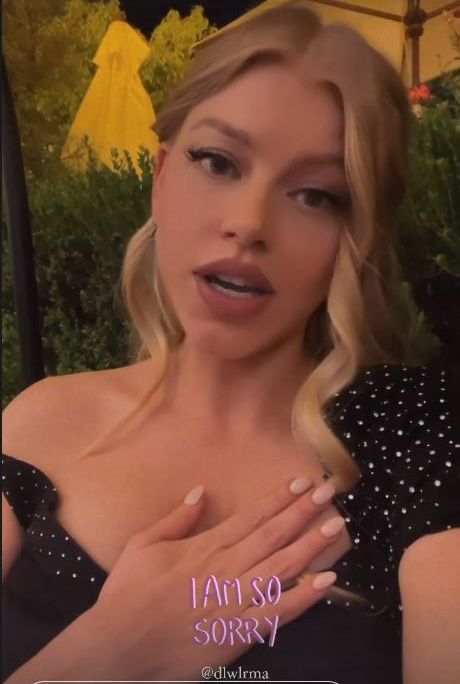 칸 국제영호제 레드카펫에서 아이유를 밀친 프랑스 인플루언서가 자신의 인스타그램 스토리를 통해 사과했다. (출처=인스타그램 캡처)