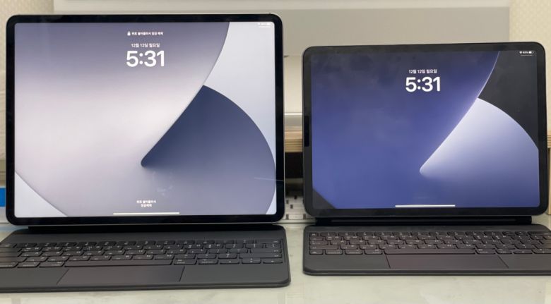 전작과 6세대 아이패드 프로의 외관 차이는 없고 칩셋만 차이가 있다.