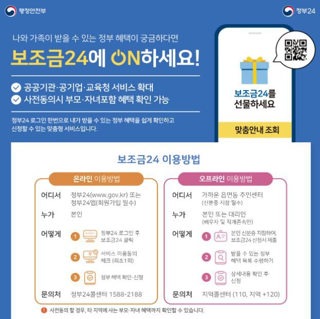 보조금24 이용방법.