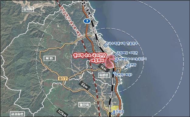 울진 원자력 수소 국가산업단지 위치도.