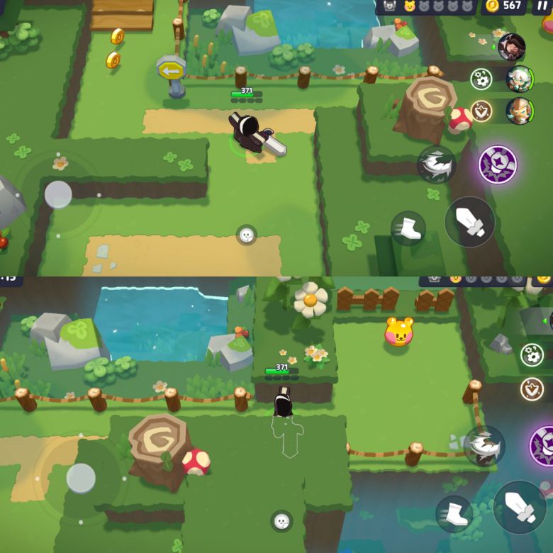 위에 사진을 보면 우측 상단에 곰젤리가 작게 보인다. 정신 똑바로 차리고 맵을 살펴봐야 한다.