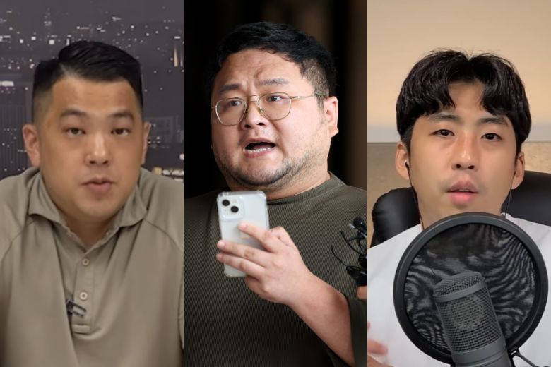 유튜버 카라큘라(왼쪽부터), 구제역, 전국진. (출처=유튜브 채널 '카라큘라 미디어', '전국진 - 주작감별사', 뉴시스)