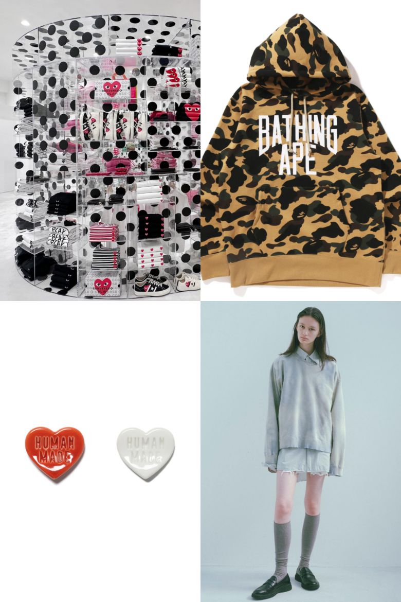 (출처=꼼데가르송, 베이프, 휴먼메이드, 안셀름 인스타그램 캡처)
