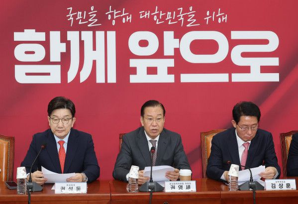 국민의힘 권영세 비상대책위원장이 24일 국회에서 열린 비상대책위원회의에서 발언하고 있다. 2025.4.24