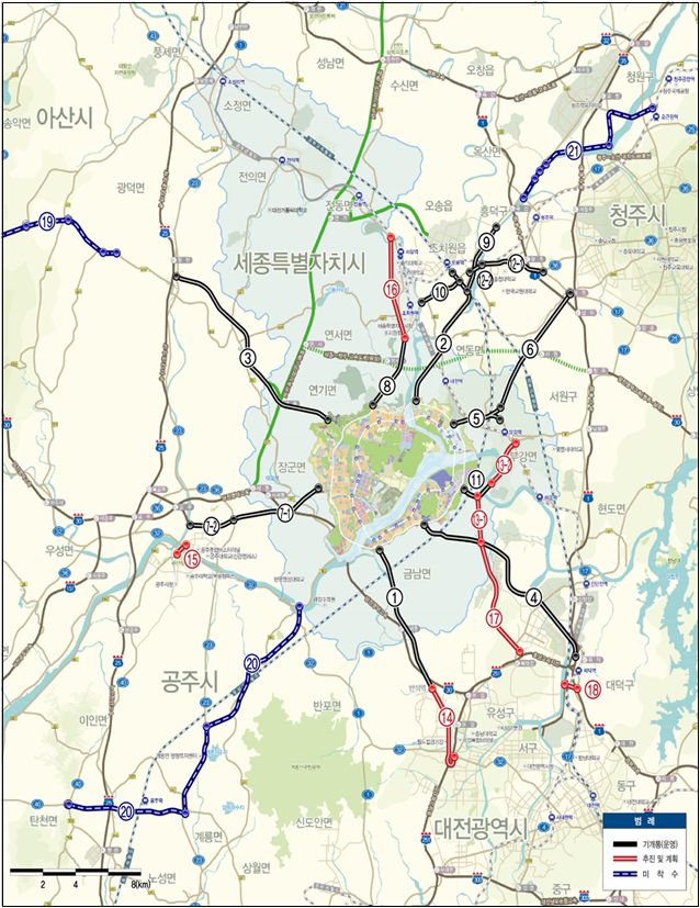 행복도시 광역도로 현황.