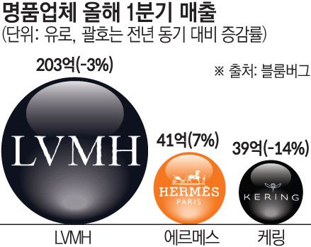 글로벌 명품업체들은 올해 금융위기 이후 첫 매출 감소가 예상되는 등 위기를 맞이했다.
